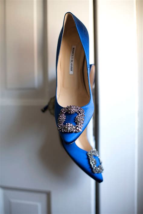 Blue Manolo Blahnik Bridal Shoes
