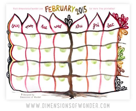 Free Printable Monthly Calendar N2 By Dimensions Of Wonder
