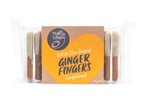 Molly Woppy White Choc Dipped Ginger Fingers G Just In Time Gourmet