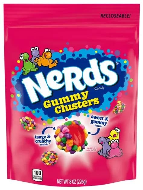 Nerds Gummy Clusters Candy Rainbow Resealable 8 Ounce Bag 558 Picclick