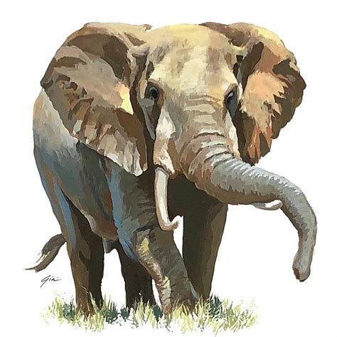 African Elephant Painting By Gini Heywood