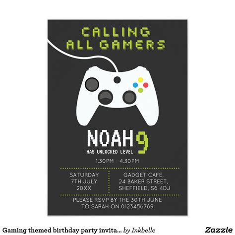 Gaming themed birthday party invitation | Zazzle.com | Birthday party