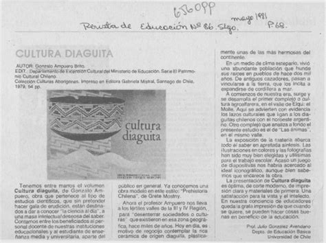 Cultura Diaguita Artículo Julio González Avendaño Biblioteca