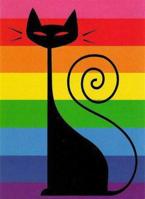Eu Amo Gatos Rainbow Cat Black Cat Art Cat Art