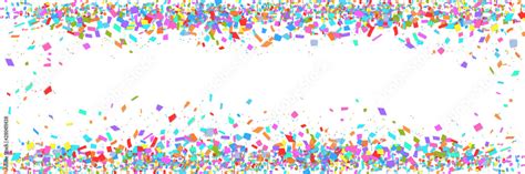 Colorful Confetti Border Isolated On White Background With Copy Space