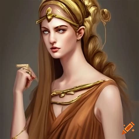 Artistic Depiction Of Artemis Greek Goddess Of Hunt And Wilderness On