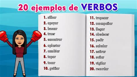 20 Ejemplos De Verbos Examples Of Verbs Youtube