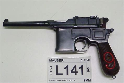 Mauser Model C96 Broomhandle Red 9 Caliber 9mm Luger