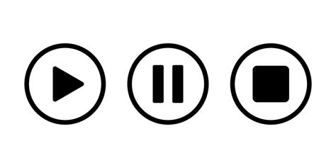 Play Pause Media Icon Round Buttons 4615716 Vector Art At Vecteezy