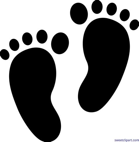 Download Foot Prints Black Silhouette Baby Feet Silhouette Clipart