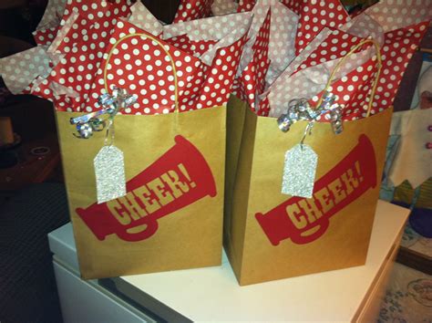Free shipping on orders $79+! Cheer bags for end of season party | Cheerleading crafts ...