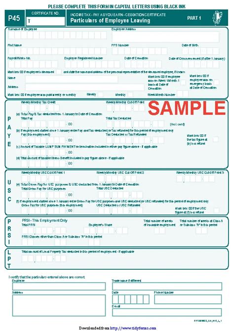 P45 Form Download Available For Download Now Pdfsimpli