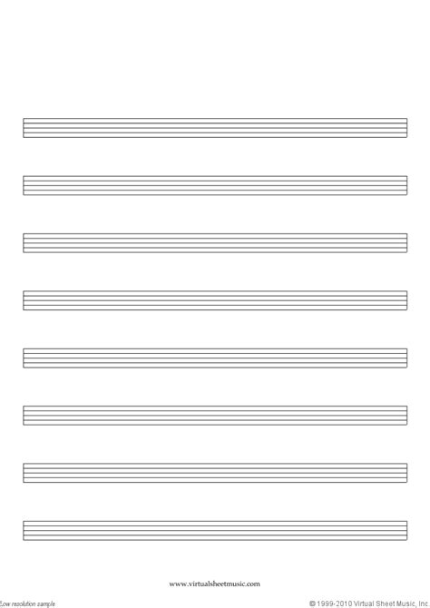 Free Blank Sheet Music Manuscript Paper For Writing Music