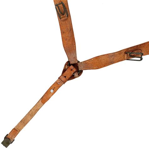 Czech Army Y Strap Leather Suspenders