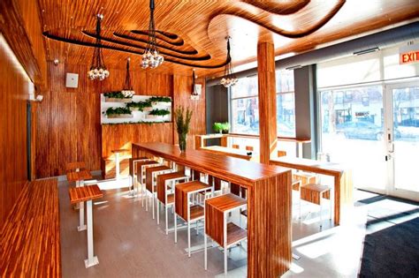 The best bamboo adds a minimalist décor and if dozens of pots filled with bamboo in your home, it may seem a bit 'pushy. Cafe Interior Design - Bamboo Decor (With images) | Bamboo plywood, Cafe counter, Home decor