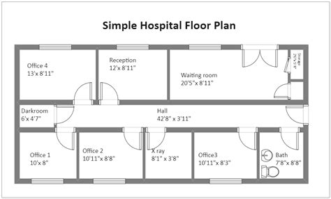 Simple Hospital Floor Plan EdrawMax Template