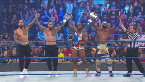 The Usos And Smackdown Tag Team Champions New Day Wrestling New