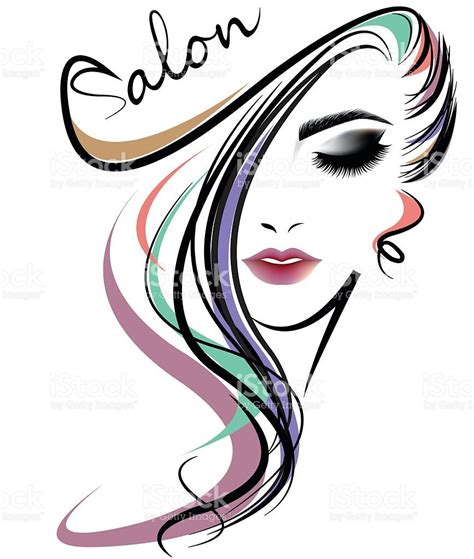 Women Hair Style Icon Logo Women Face On White Background