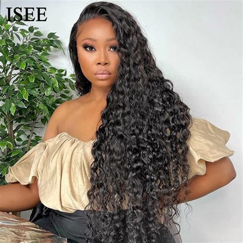 Brazilian Water Wave Lace Frontal Wig Water Wave Lace Front Human Hair Wigs For Women Isee