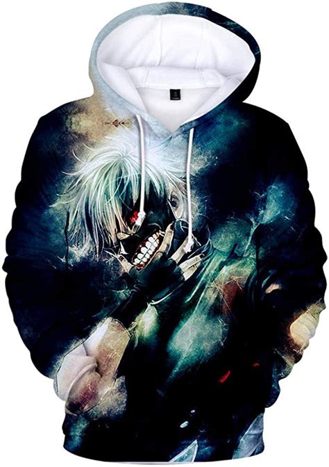 Anime Tokyo Ghoul Hoodie Men 3d Print Pullover Hoodie Sweatshirt With