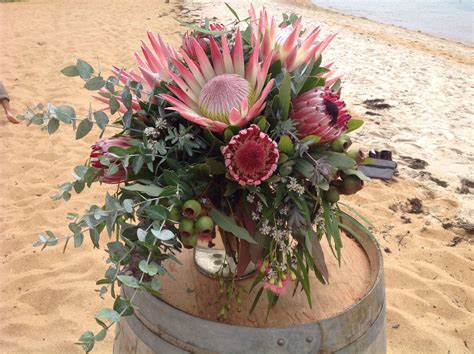 Feature King Protea Arrangement At Peninsula Wild Flower Wedding