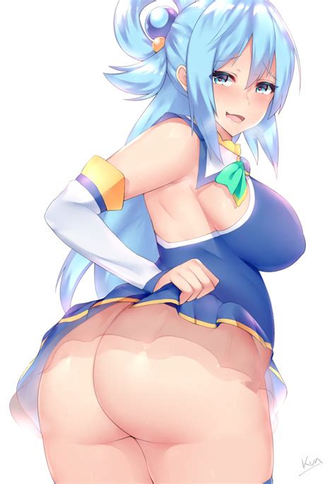 Rule 34 1girls Aqua Konosuba Ass Big Breasts Blue Clothing Blue Eyes Blue Hair Blush