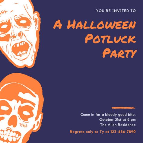 Customize 2419 Halloween Party Invitation Templates Online Page 2