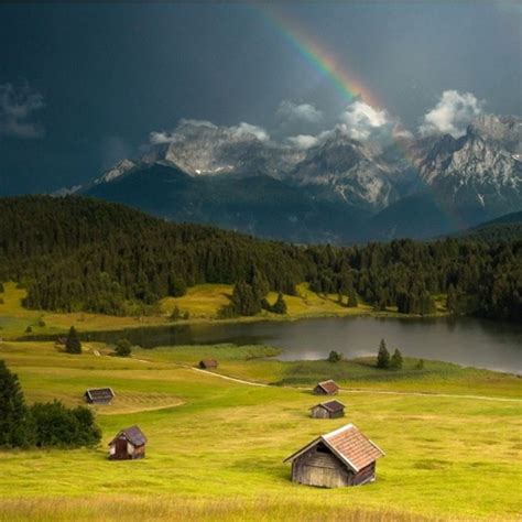Rainbow Over Forest Mountains Landscape Ipad Wallpaper Et Wallpaper