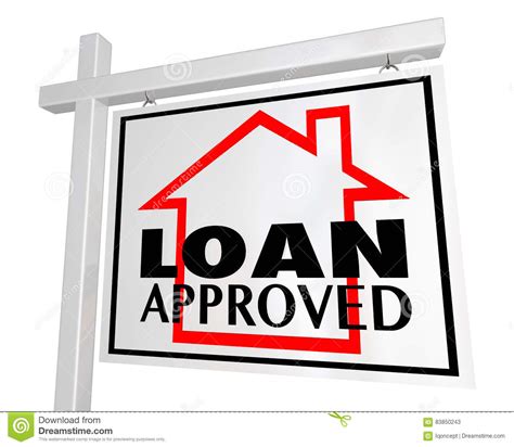 Loan Approved Mortgage Home For Sale Sign Stock Illustration