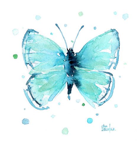 Blue Abstract Butterfly Painting By Olga Shvartsur Fine Art America