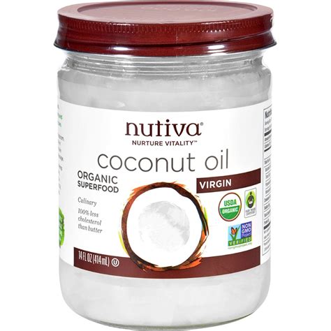 Nutiva Coconut Oil Organic Superfood Virgin Unrefined 14 Oz