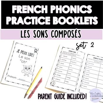 French Phonics Practice Booklets les sons composés SET 2 TPT