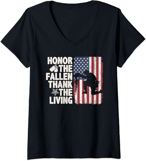 Womens Veteran Honor The Fallen Thank Living Memorial Day Patriotic V