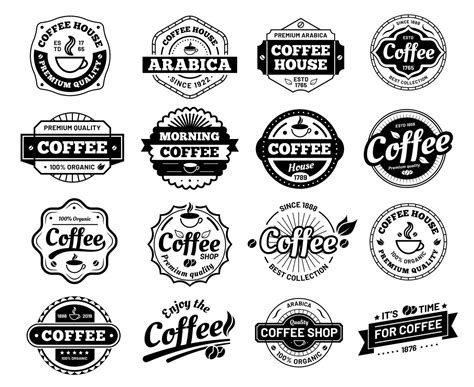 Coffee Badges Cafe Logo Stamp Sticker Restaurant Logotype Vintage L