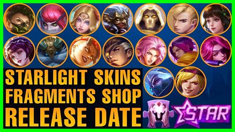 Hey everyone, this video features july 2021 starlight skin, selena stun skin release date, free skin event and more in mobile legends bang bang. COMPLETE STARLIGHT SKINS RARE SKIN FRAGMENTS UPDATE/ENCORE ...