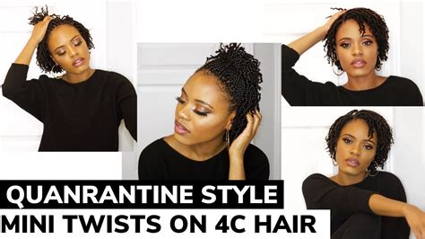 How To Mini Twists On 4c Natural Hair Youtube