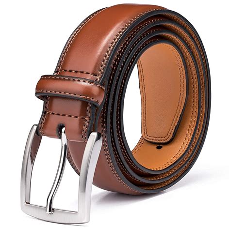 Men S Belt Genuine Leather Dress Belts For Men With Single Prong Buckle Classic Fashion