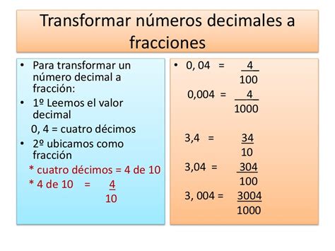 Números Decimales Y Fracciones