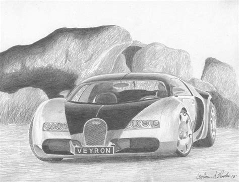 Bugatti Veyron Exotic Car Art Print Drawing By Stephen Rooks