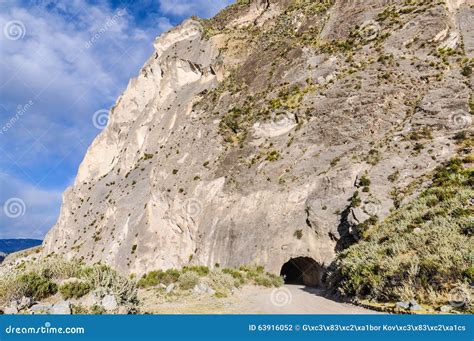 Tunnel In The Colca Canyon Peru Stock Photo Image Of Scene Andes