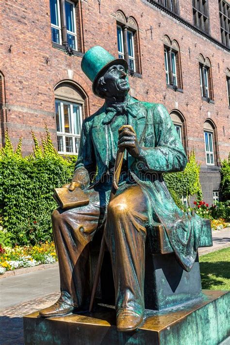 Hans Christian Andersen Statue In Copenhagen Denmark Editorial Stock