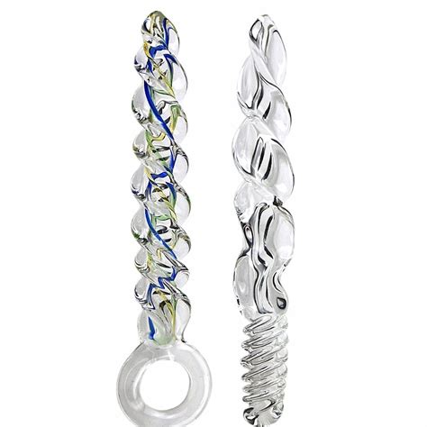 23cm Super Long Spiral Crystal Glass Toys Vaginal Anal Butt Plug