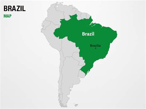Brazil On World Map Powerpoint Map Slides Brazil On