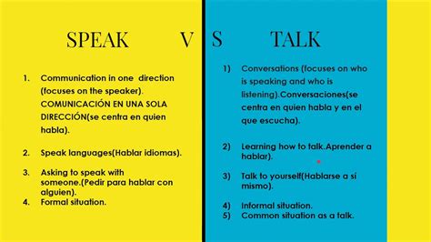 Diferencias Entre Speak And Talk Youtube