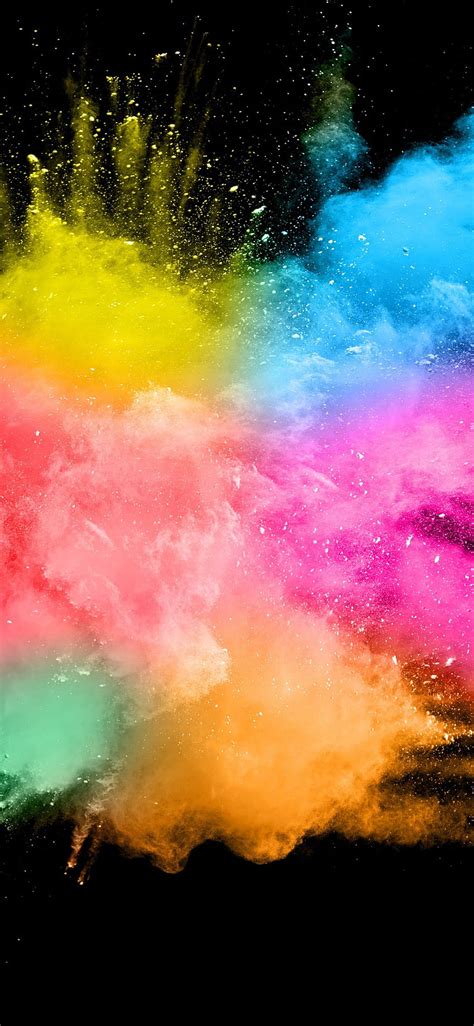 Colorful Smoke Splash Abstract Black Backgrounds 1242x2688 Iphone 11