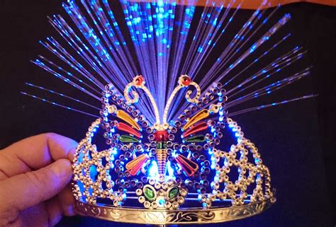 Led Light Up Princess King Happy Birthday Crown Cap Headband Festival