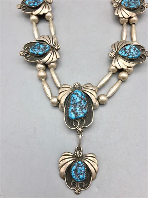 Vintage Sterling Silver And Turquoise Necklace