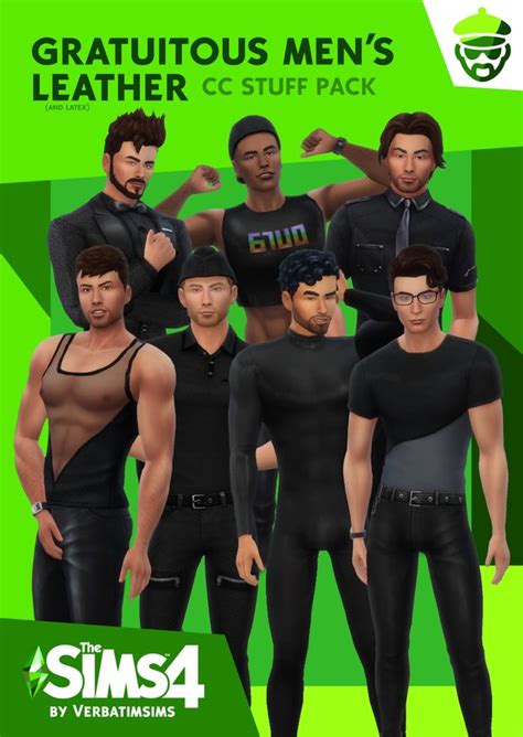 Gratuitous Mens Leather Stuff Pack 😈 Verbatimsims Sims 4 Sims 4