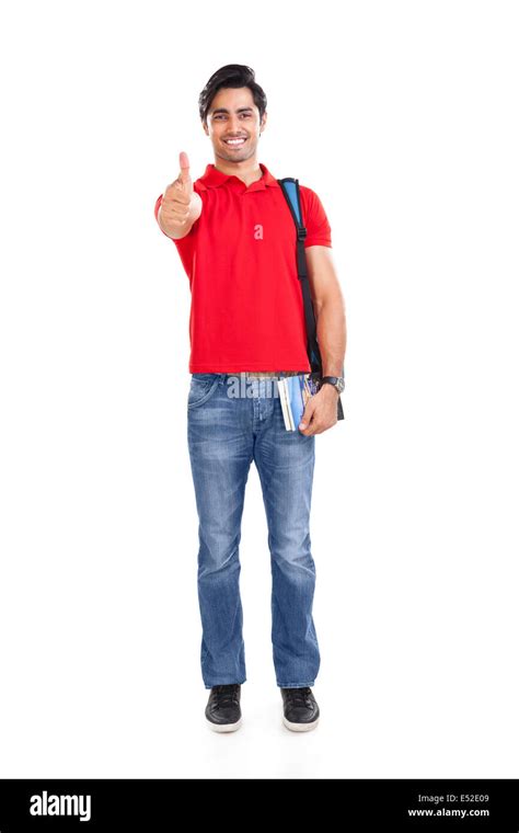 Portrait Of A College Student Giving Thumbs Up Stock Photo Alamy