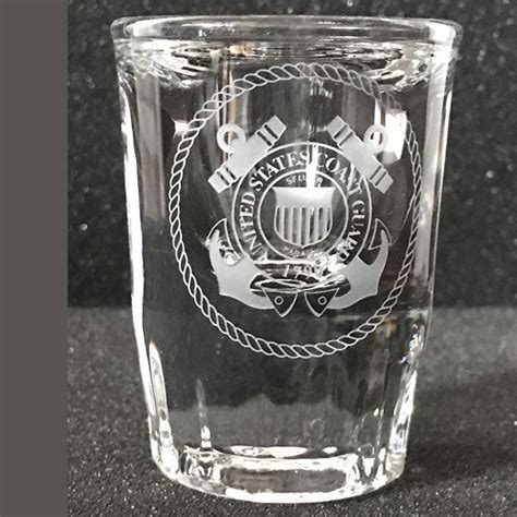 Military Insignia Shot Glasses Pair Crystal House